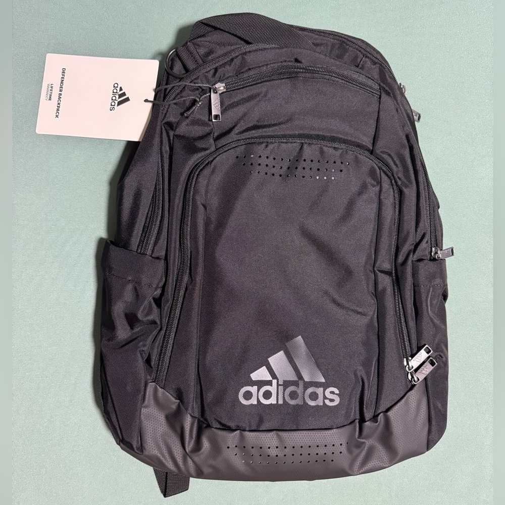 Adidas Defender Backpack in Black/Black New